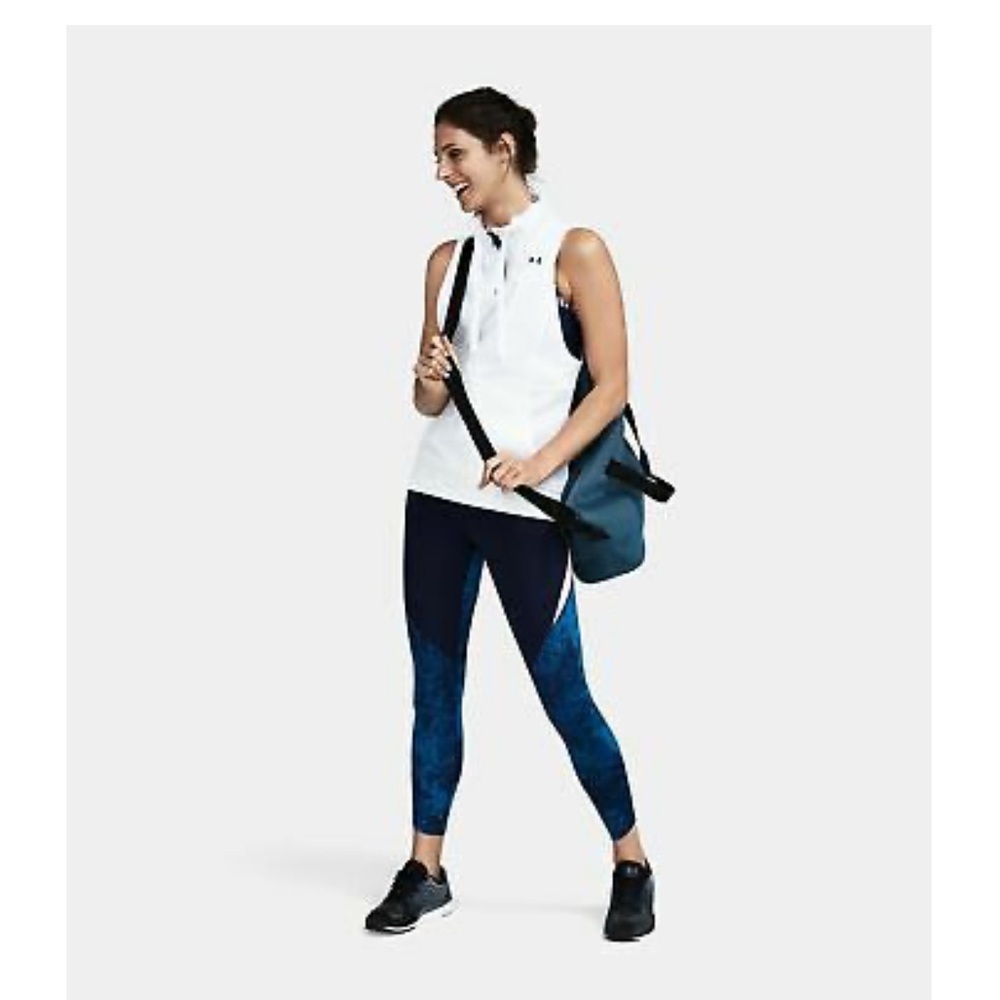 UA Women Mixed Media Woven Workout Vest White